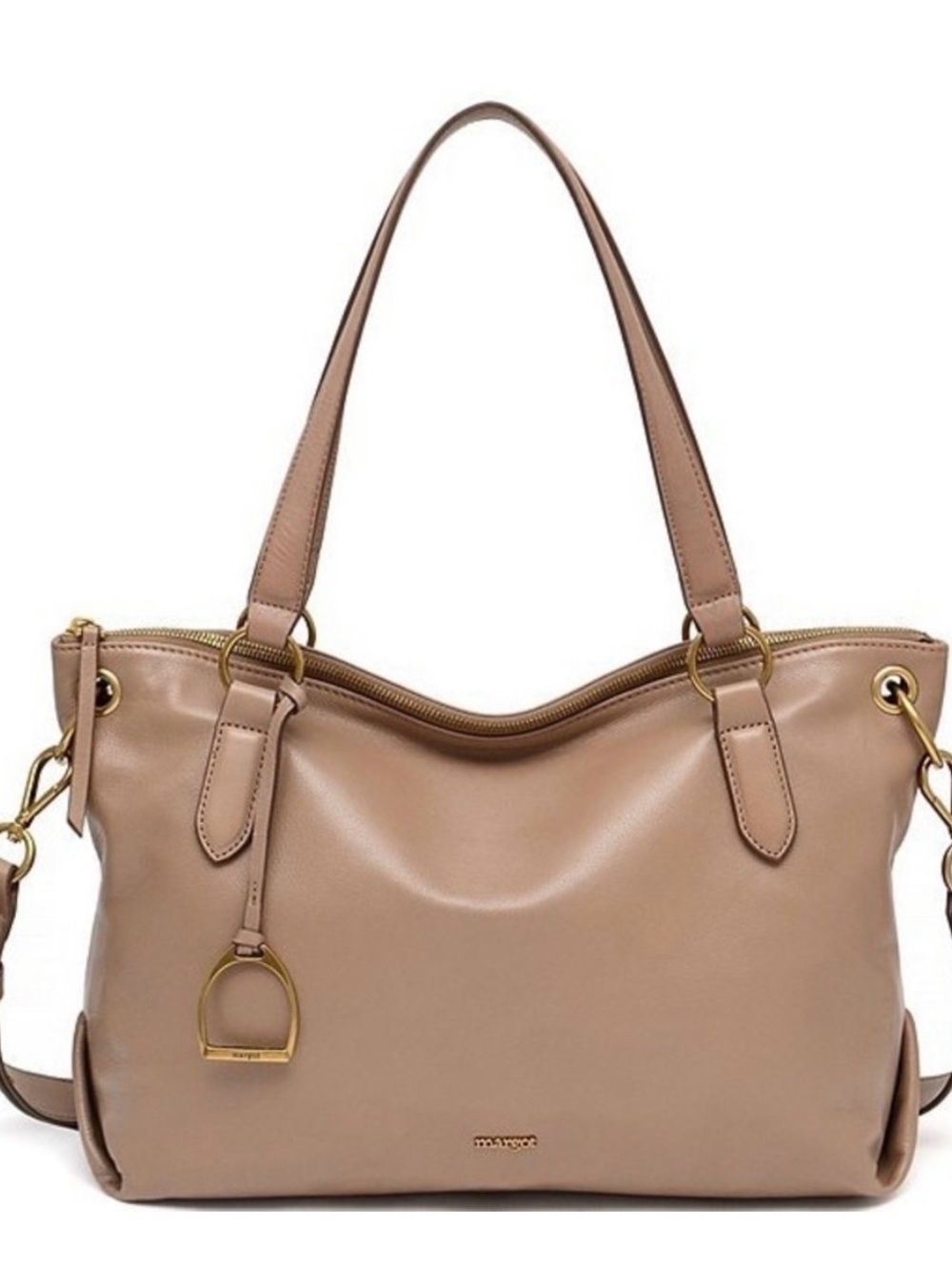 Margot Maria Taupe leather Satchel handbag